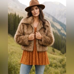 JOYFOLIE- Mia Joy- Kendra Faux Fur Jacket- NWT